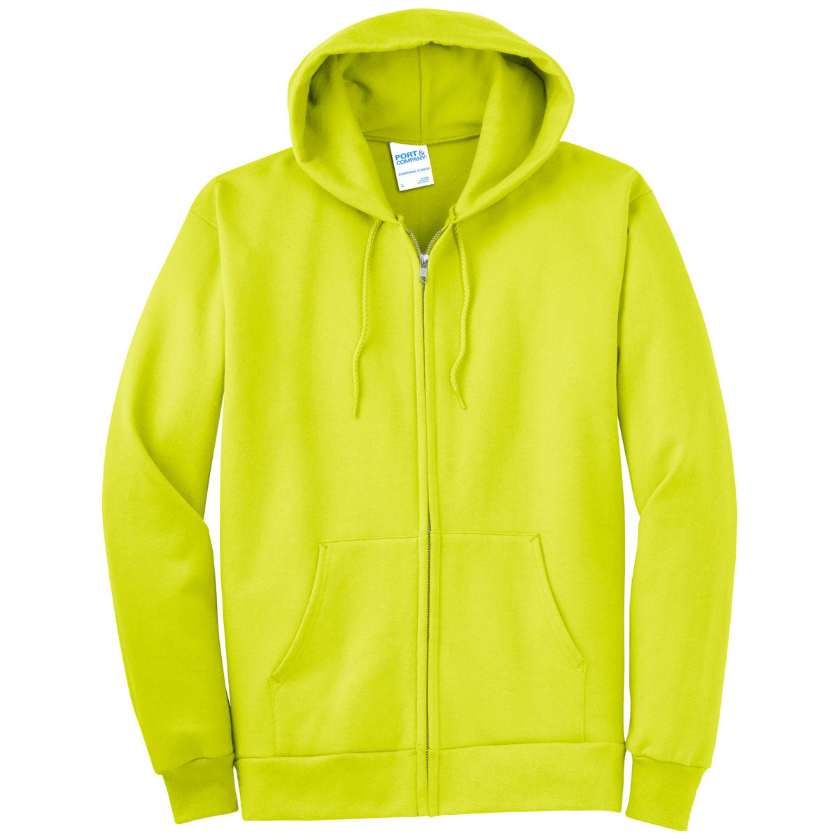 Grab Your Port & Company Men's Safety Green Must-Have Fleece Full-Zip Hoodie Now!