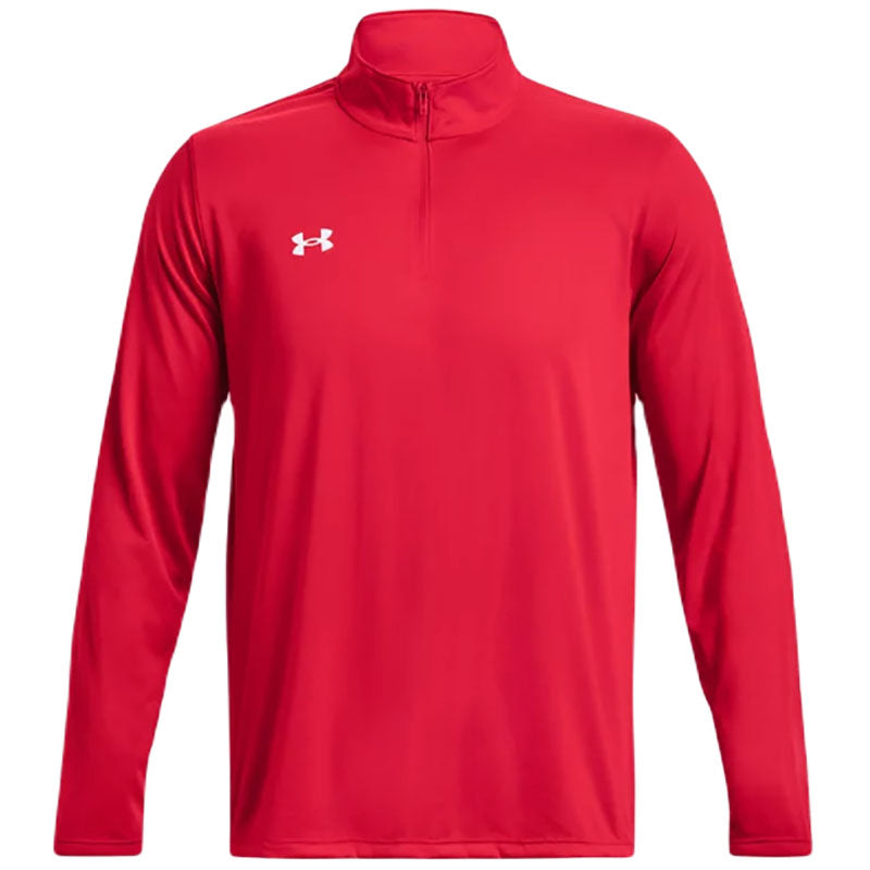 Under Armour Men's Striking Red/White Team Tech 1/4 Zip - Stand Out in Style!