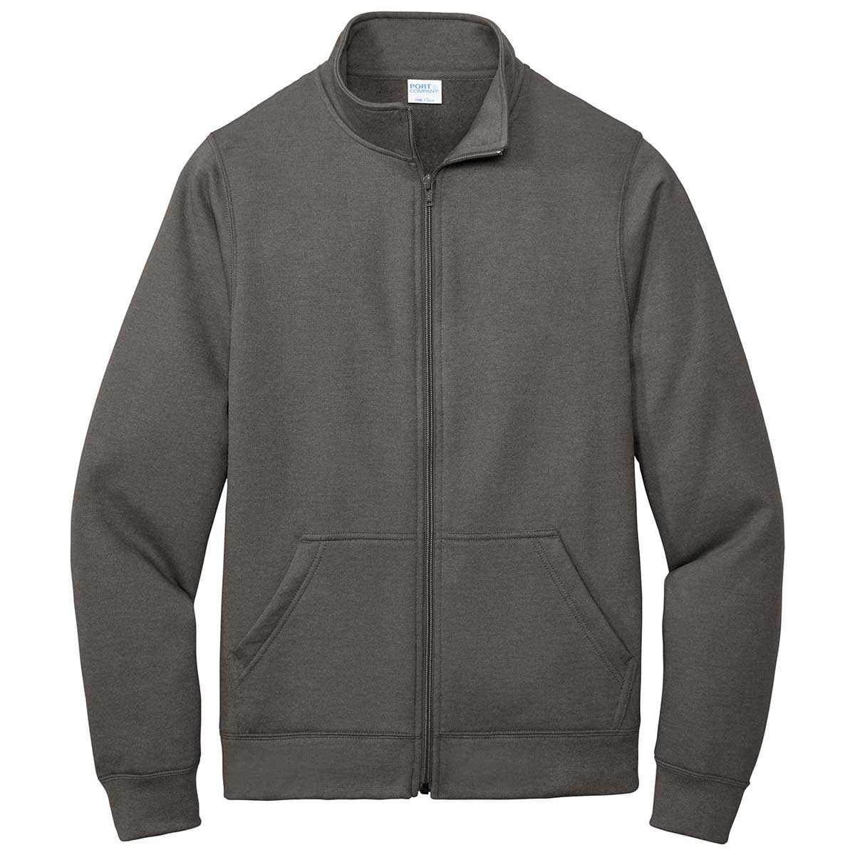 Port & Company Men's Charcoal Core Fleece Cadet Full-Zip: The Ultimate Comfort Sweatshirt