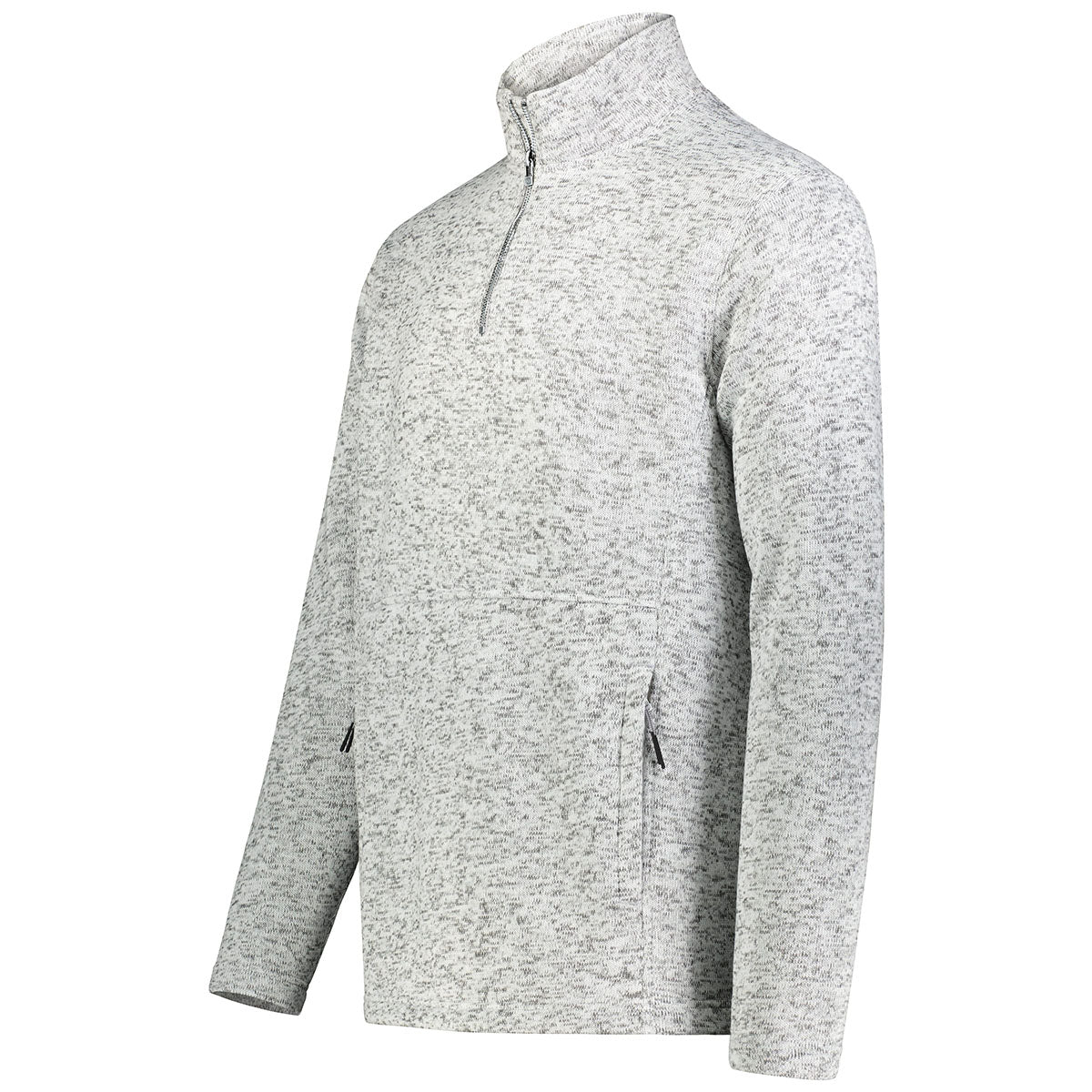 Holloway Men's Stylish Silver Heather Alpine Fleece 1/4 Zip Pullover