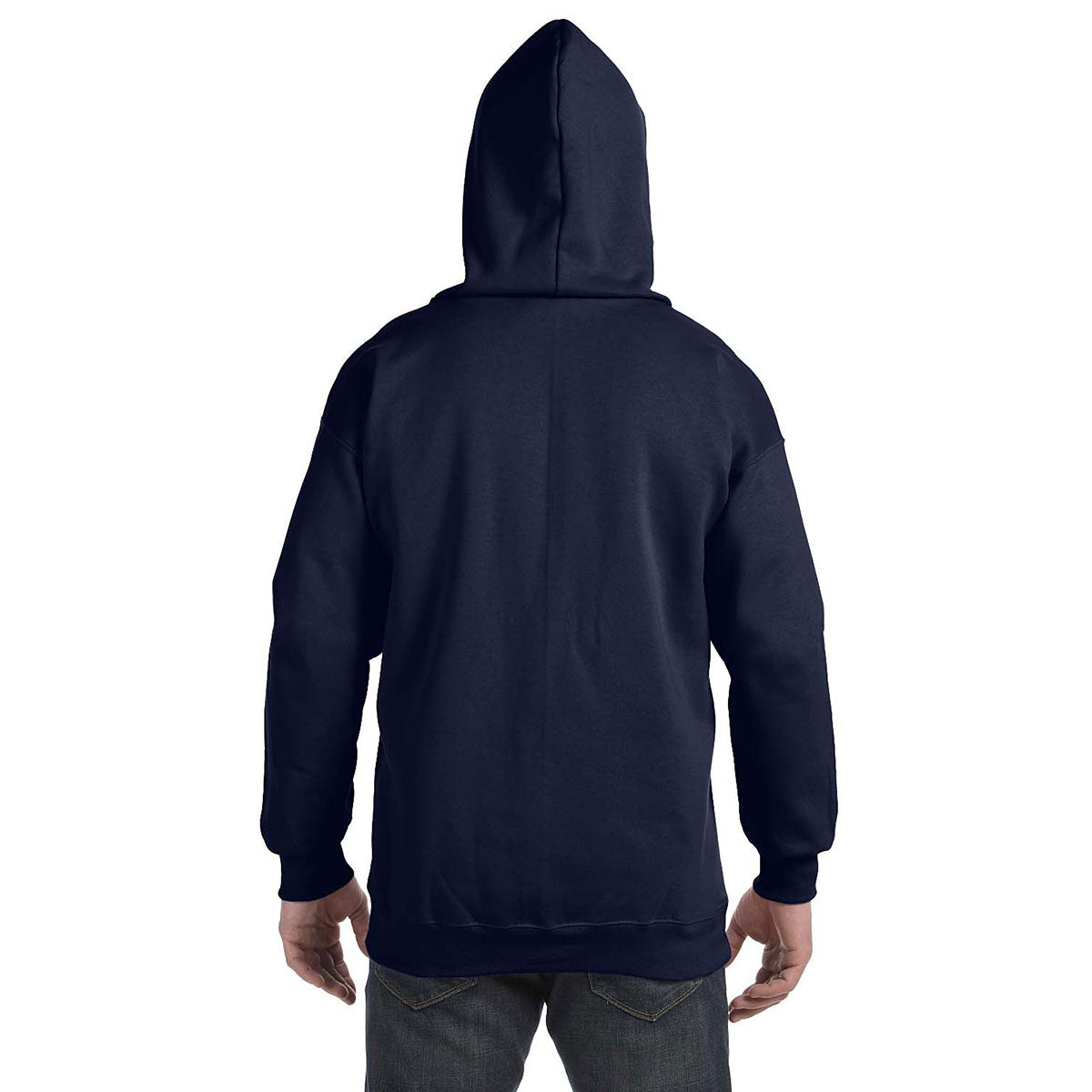 Hanes Men's Navy 9.7 oz. Ultimate Cotton 90/10 Full-Zip Hoodie - Your Ideal Comfort Companion