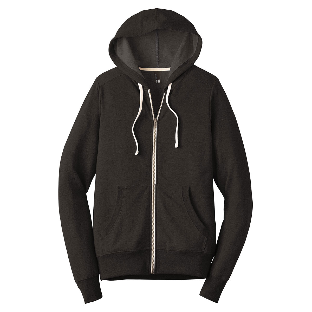 District Men's Stunning Black Perfect Tri French Terry Full-Zip Hoodie