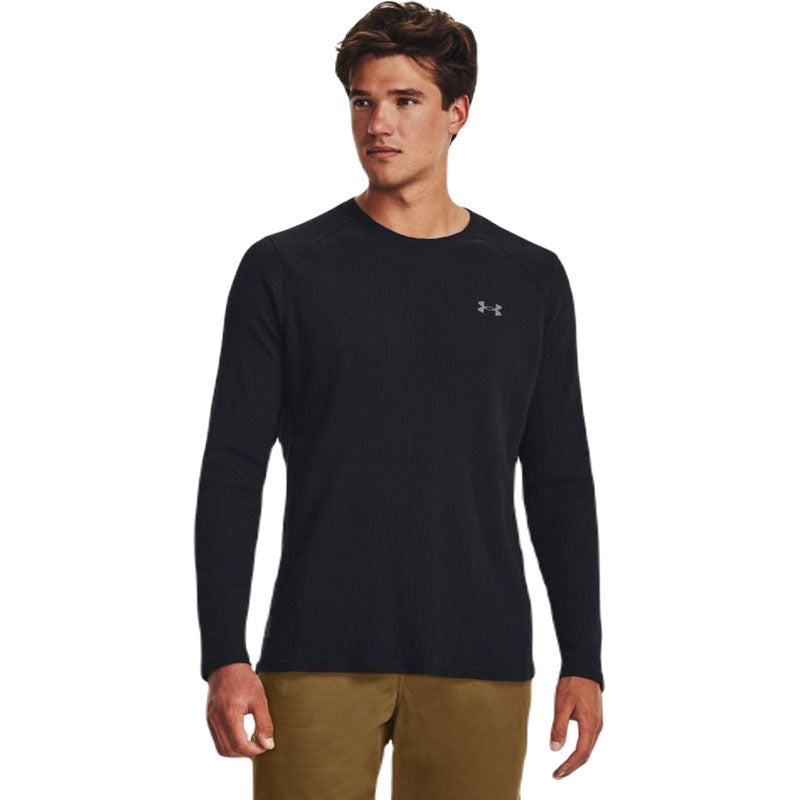 Under Armour Men's Black/Pitch Grey Waffle Max Crew - The Ultimate Warmth for Men