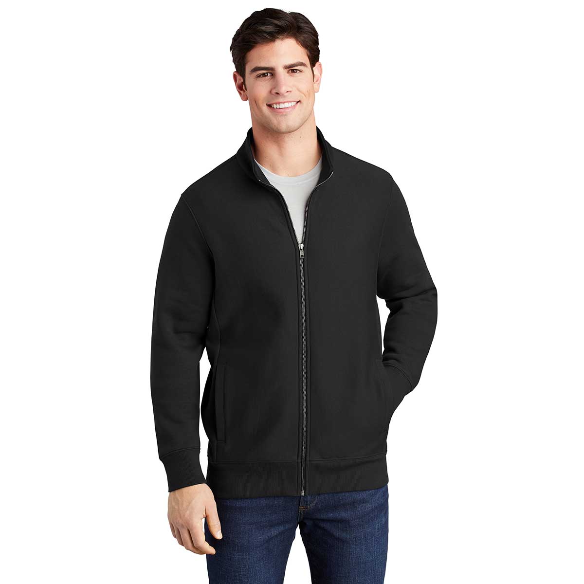 Sport-Tek Men's Stylish Black Super Heavyweight Full-Zip Sweatshirt