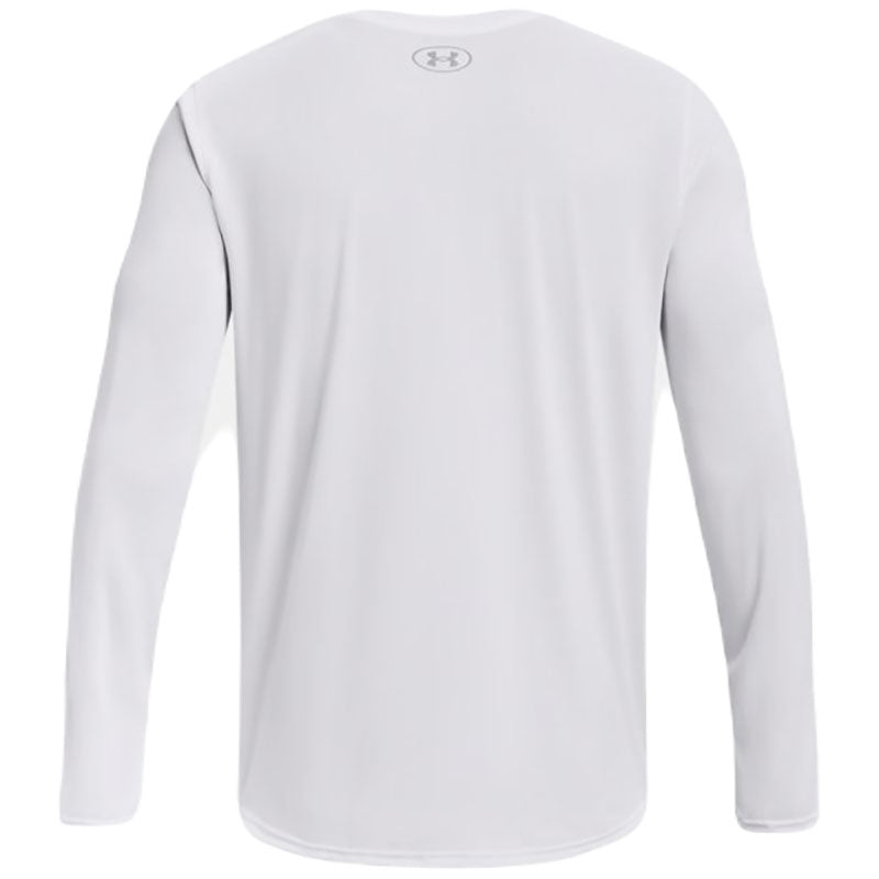 Under Armour Men's Stylish White/Mod Grey Team Tech Long Sleeve Shirt