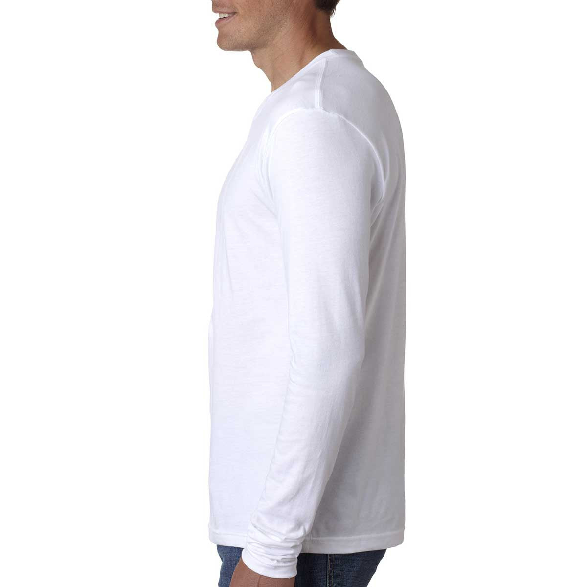 Next Level Men's Premium White Fitted Long-Sleeve Crew Tee - The Ultimate Warmth!