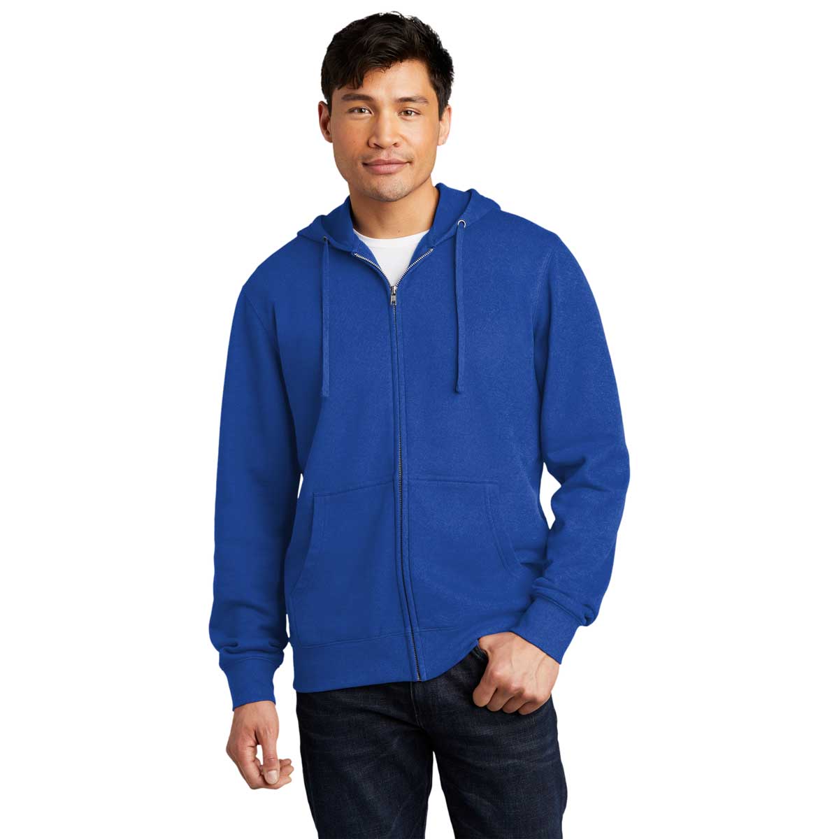 District Men's Deep Royal V.I.T. Fleece Full-Zip Hoodie - A Must-Have for Men