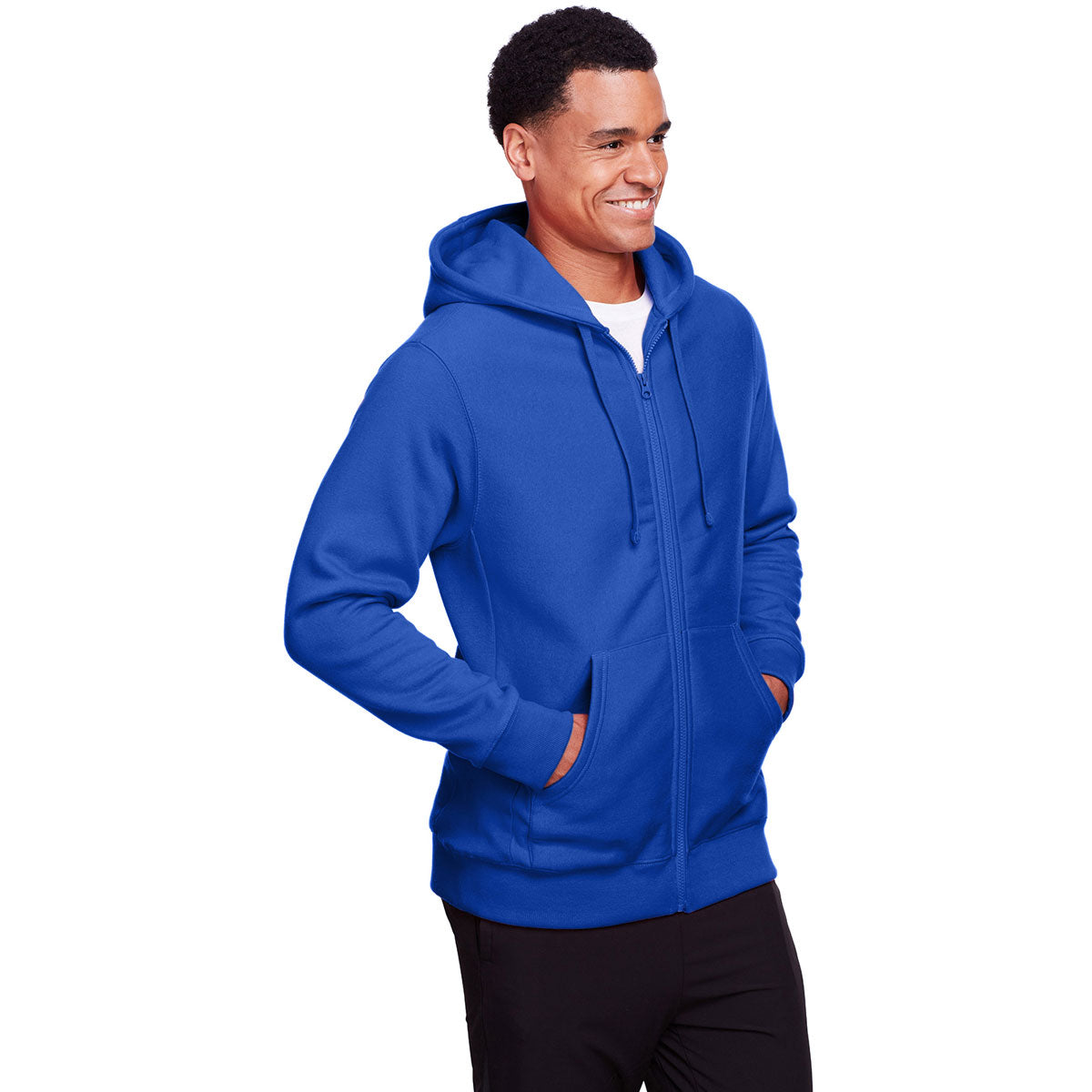 Team 365 Men's Royal Zone HydroSport Heavyweight Full-Zip Hoodie - Ideal for Big Games