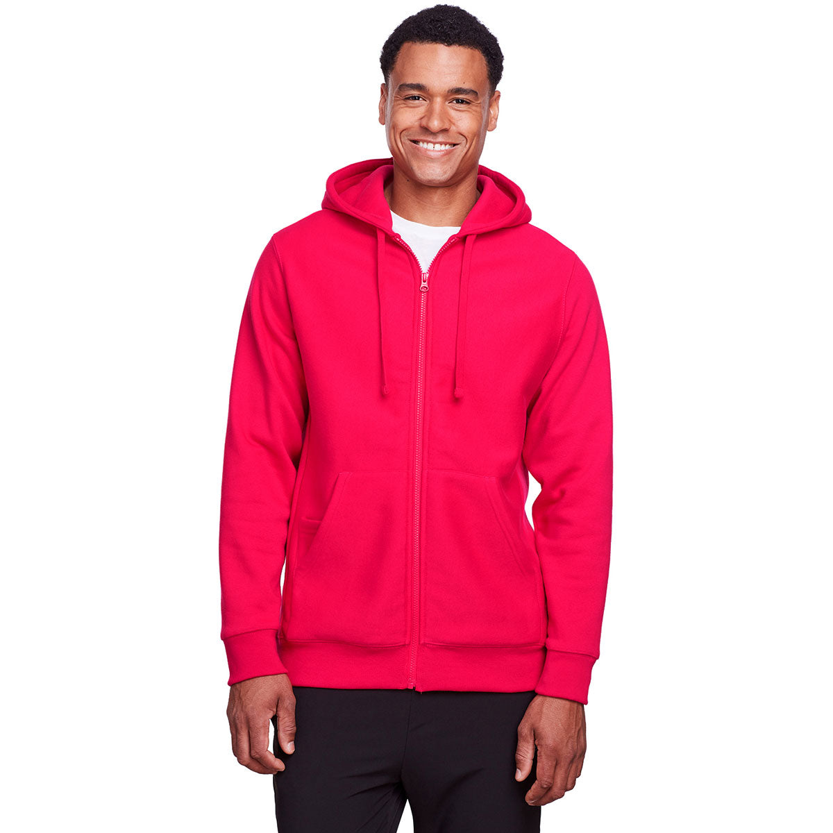 Team 365 Men's Red Zone HydroSport Heavyweight Full-Zip Hoodie - Ideal for Big Games