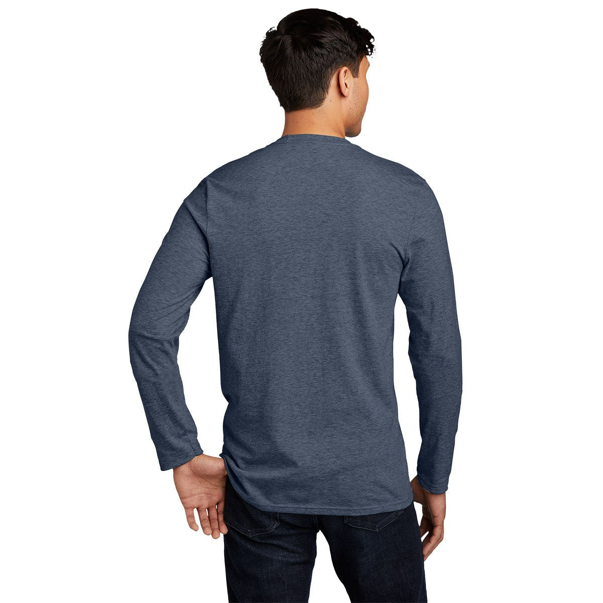 District Men's Navy Heathered Long Sleeve VIP Tee
