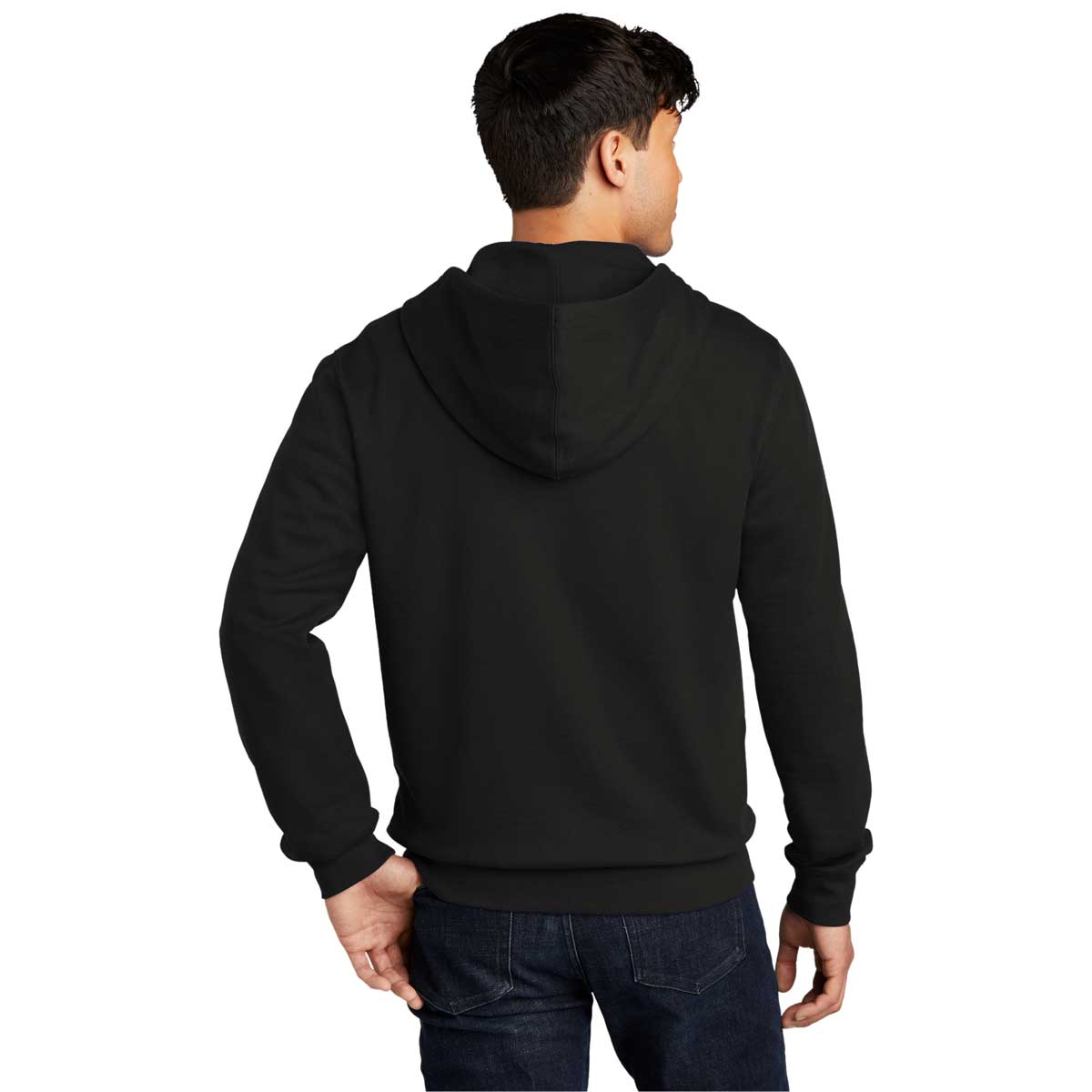 District Men's Stylish Black V.I.T. Fleece Full-Zip Hoodie