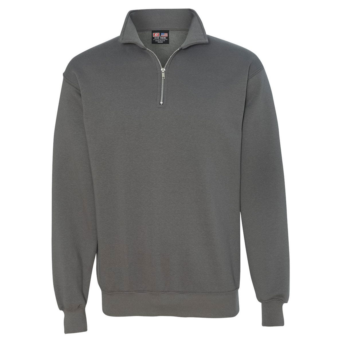 Bayside Men's Charcoal USA-Made Quarter Zip Pullover: The Ultimate Customizable Sweatshirt