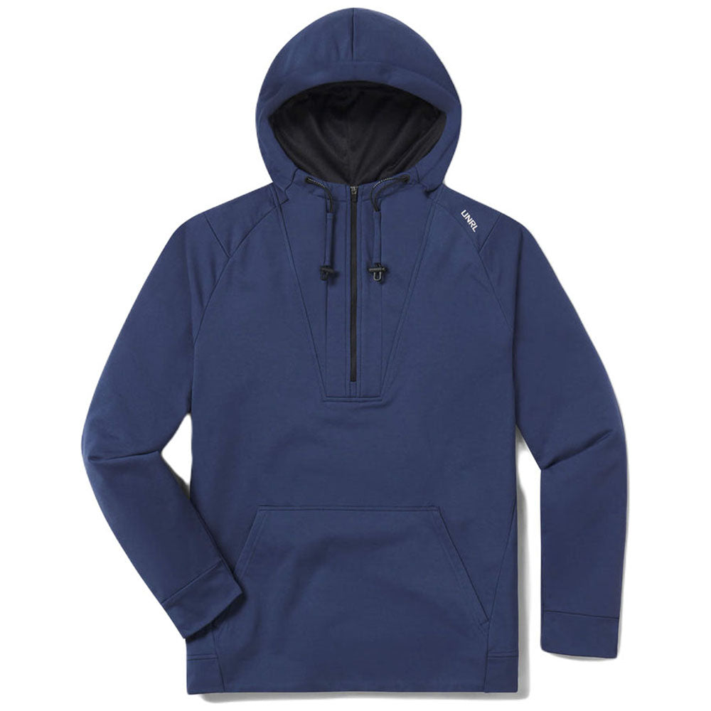 UNRL Men's Harbor Blue Crossover Half-Zip Hoodie - The Ultimate Comfort Essential