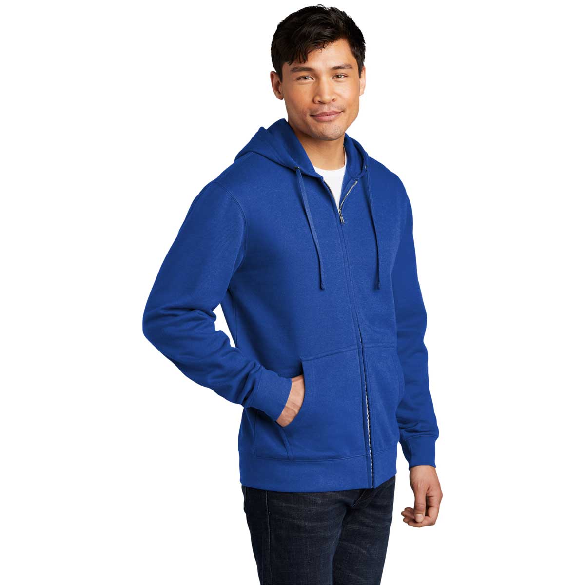 District Men's Deep Royal V.I.T. Fleece Full-Zip Hoodie - A Must-Have for Men