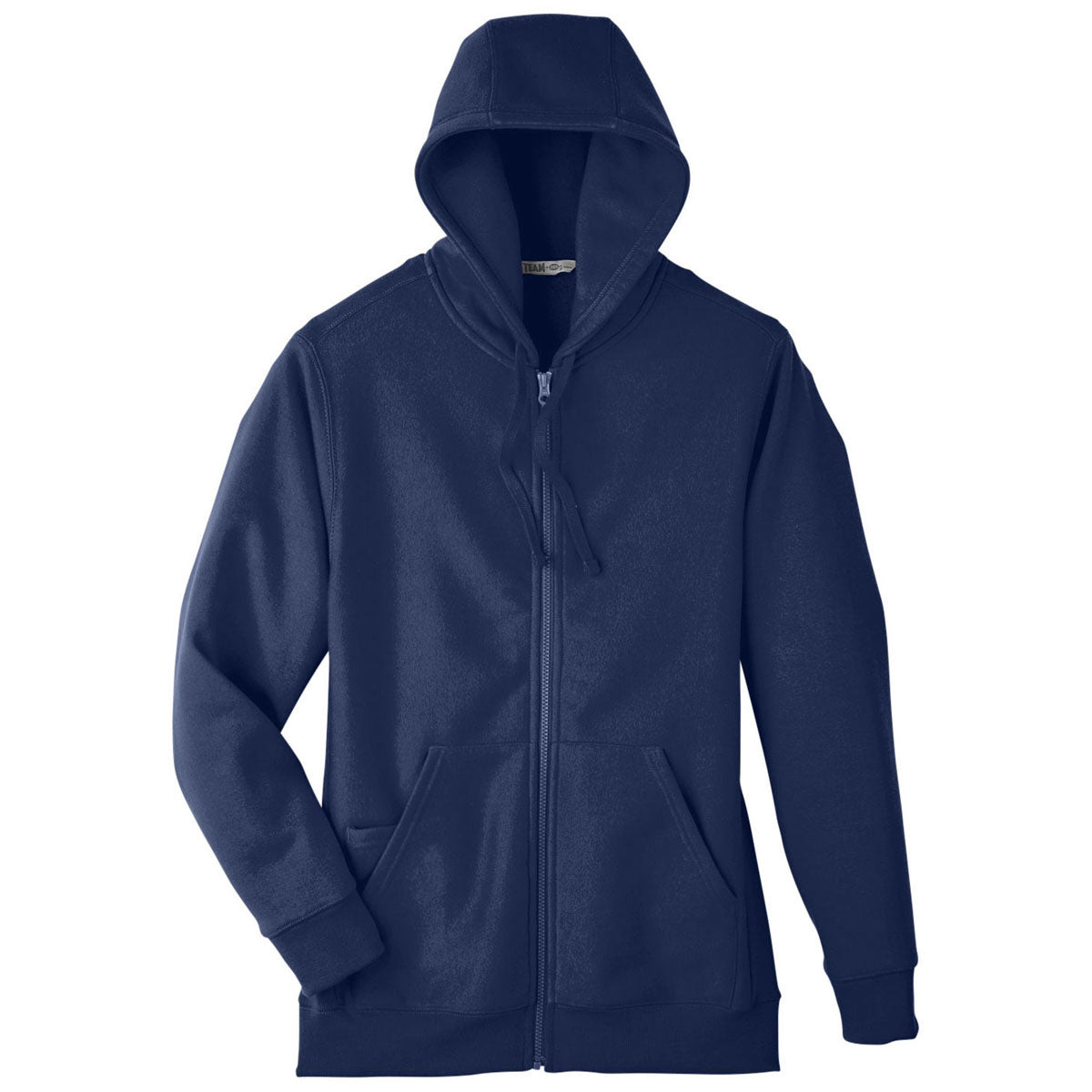 Team 365 Men's HydroSport Heavyweight Dark Navy Full-Zip Hooded Sweatshirt - Ideal for Big Games