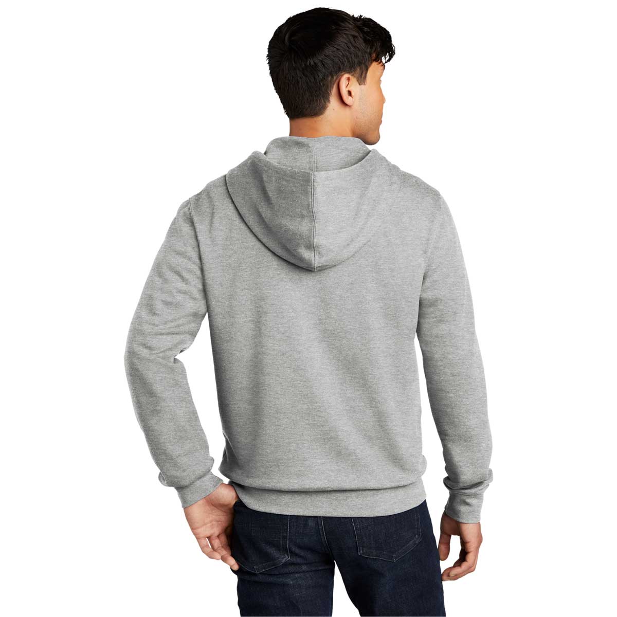 District Men's Light Heather Grey V.I.T. Fleece Full-Zip Hoodie - Your Ultimate Casual Essential