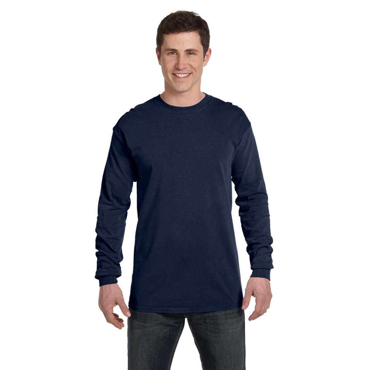 Comfort Colors Men's True Navy 6.1 Oz. Energizing Long-Sleeve T-Shirt