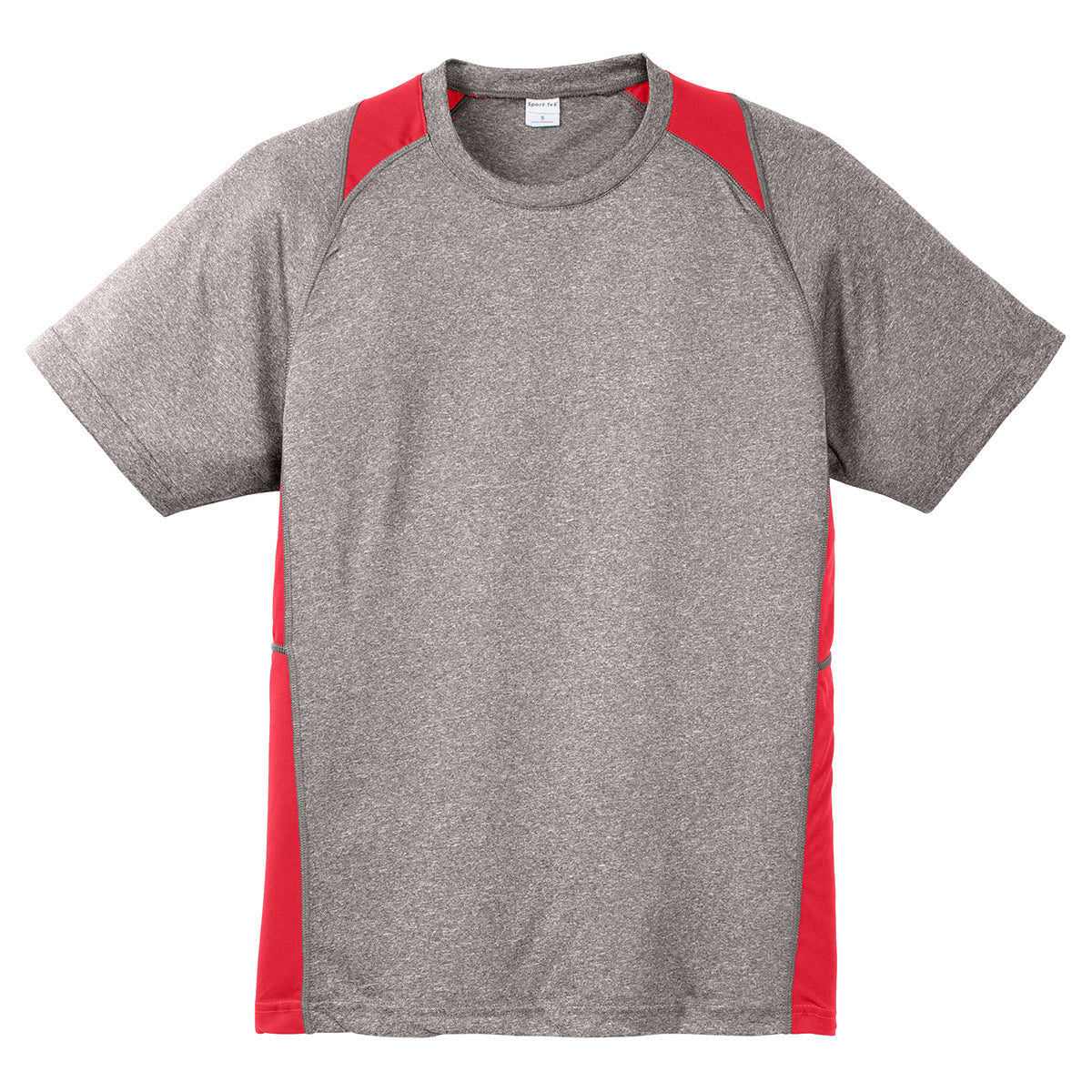 Sport-Tek Men's Colorblock Contender Tee in Vintage Heather/True Red Heather - A Must-Have!
