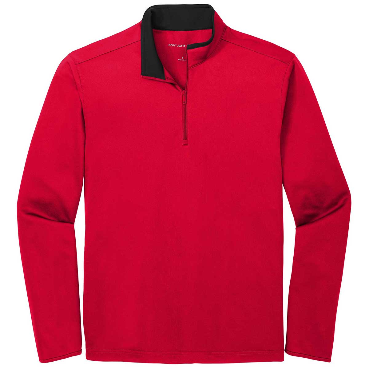 Port Authority Men's Stunning Red/Black Silk Touch Performance Quarter Zip