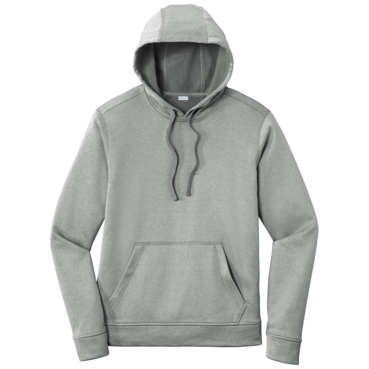 Sport-Tek Men's Dark Silver Heather PosiCharge Fleece Hoodie - Ideal for All Sports