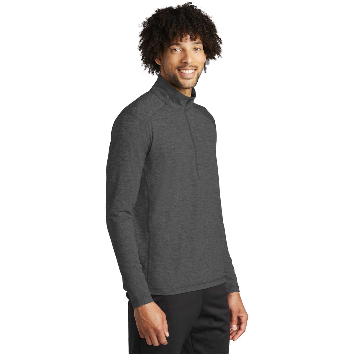 Sport-Tek Men's Graphite Heather Exchange 1.5 Long Sleeve Half Zip - The Ultimate Versatile Activewear