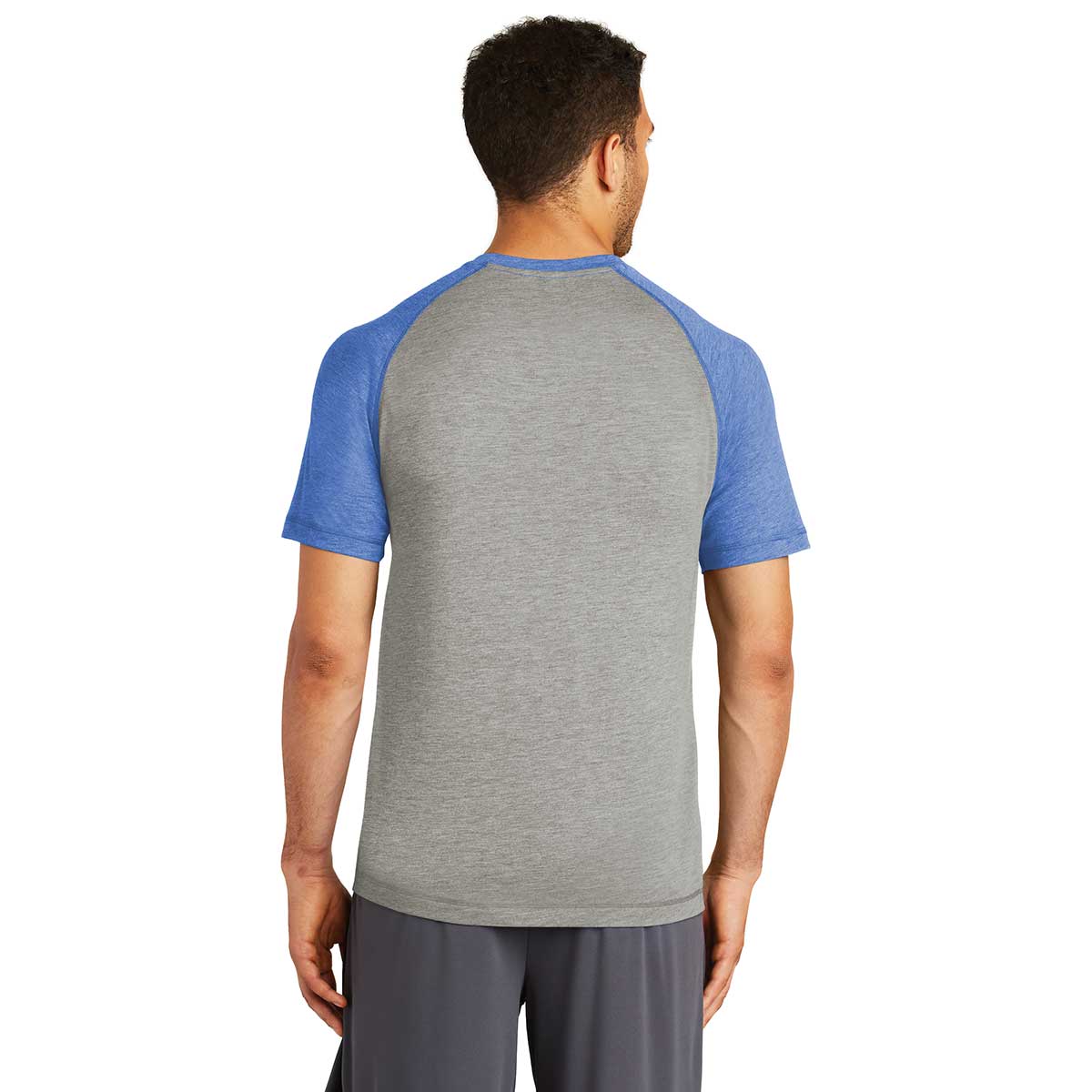 Sport-Tek Men's Royal & Grey PosiCharge Tri-Blend Wicking Raglan Tee: A Must-Have for Corporate Athletes
