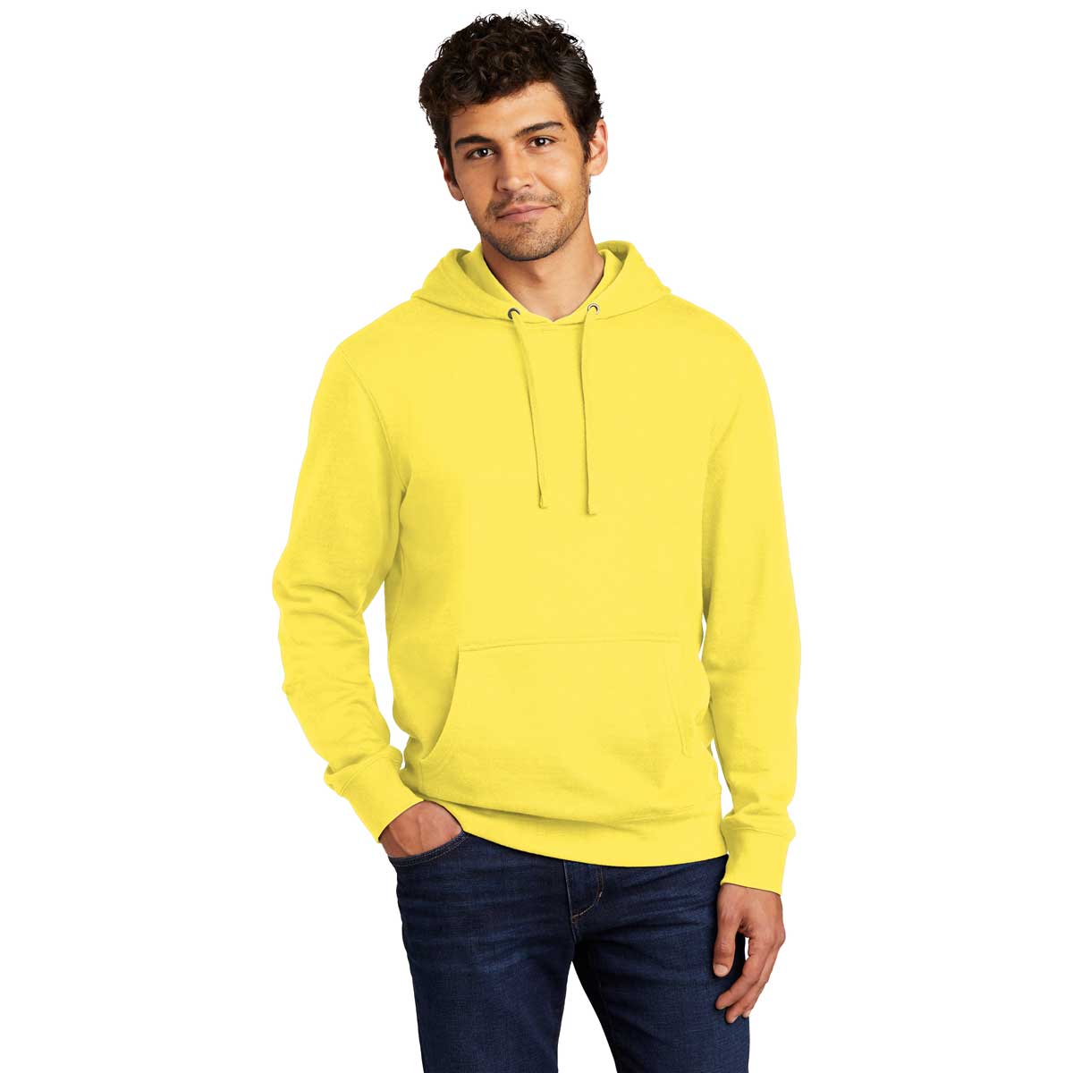 District Men's Stunning Light Yellow V.I.T. Fleece Hoodie - A Must-Have!