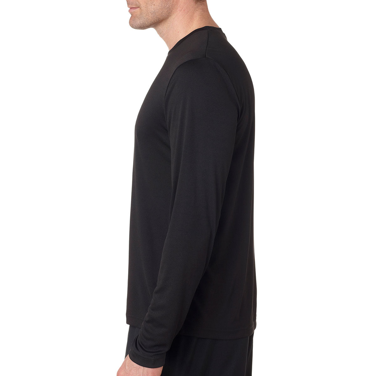 Hanes Men's Black Cool DRI with FreshIQ Long-Sleeve Performance T-Shirt - Ideal for Outdoor Events