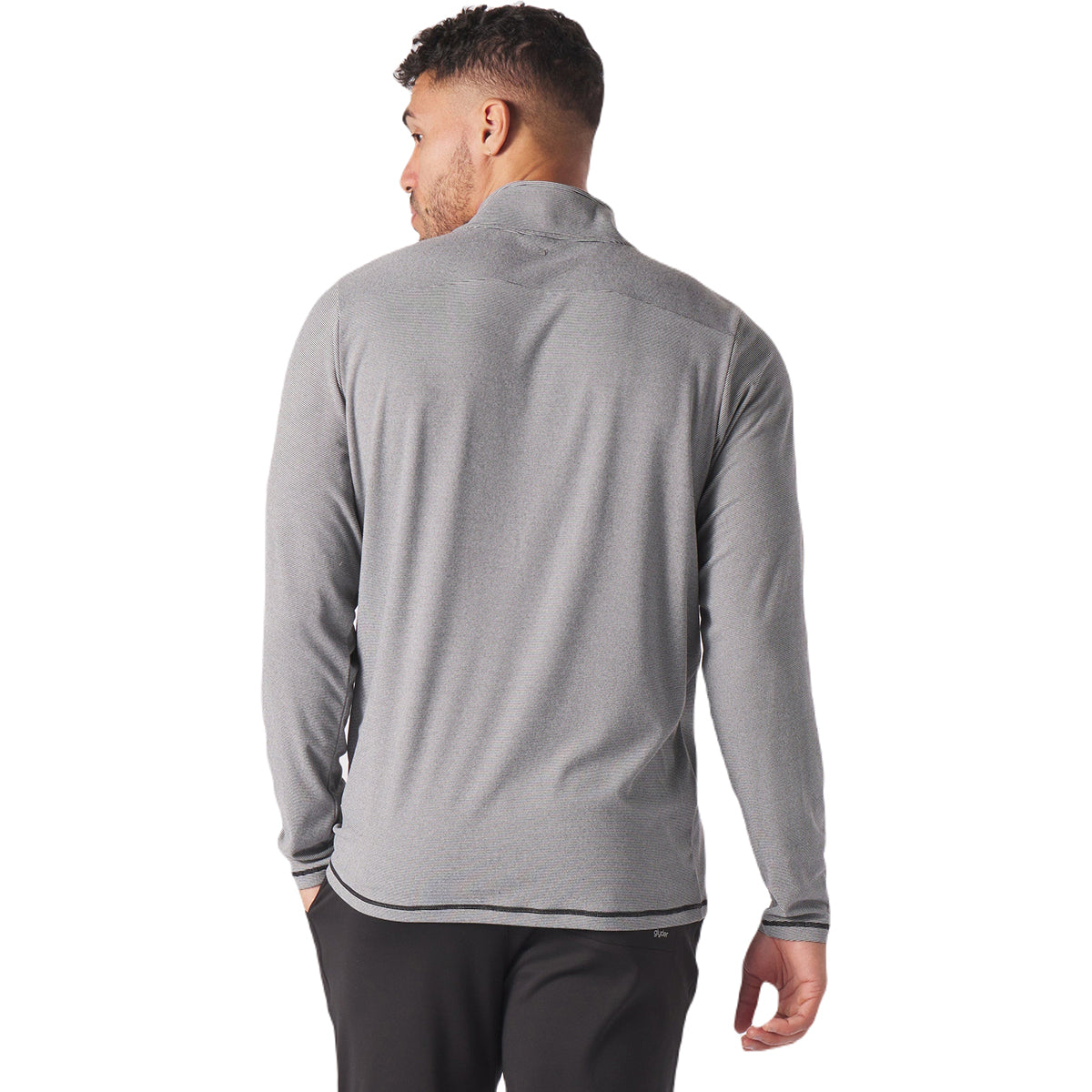 Glyder Men's Stylish Black/White Stripe Tahoe 1/4 Zip - Perfect Employee Gift