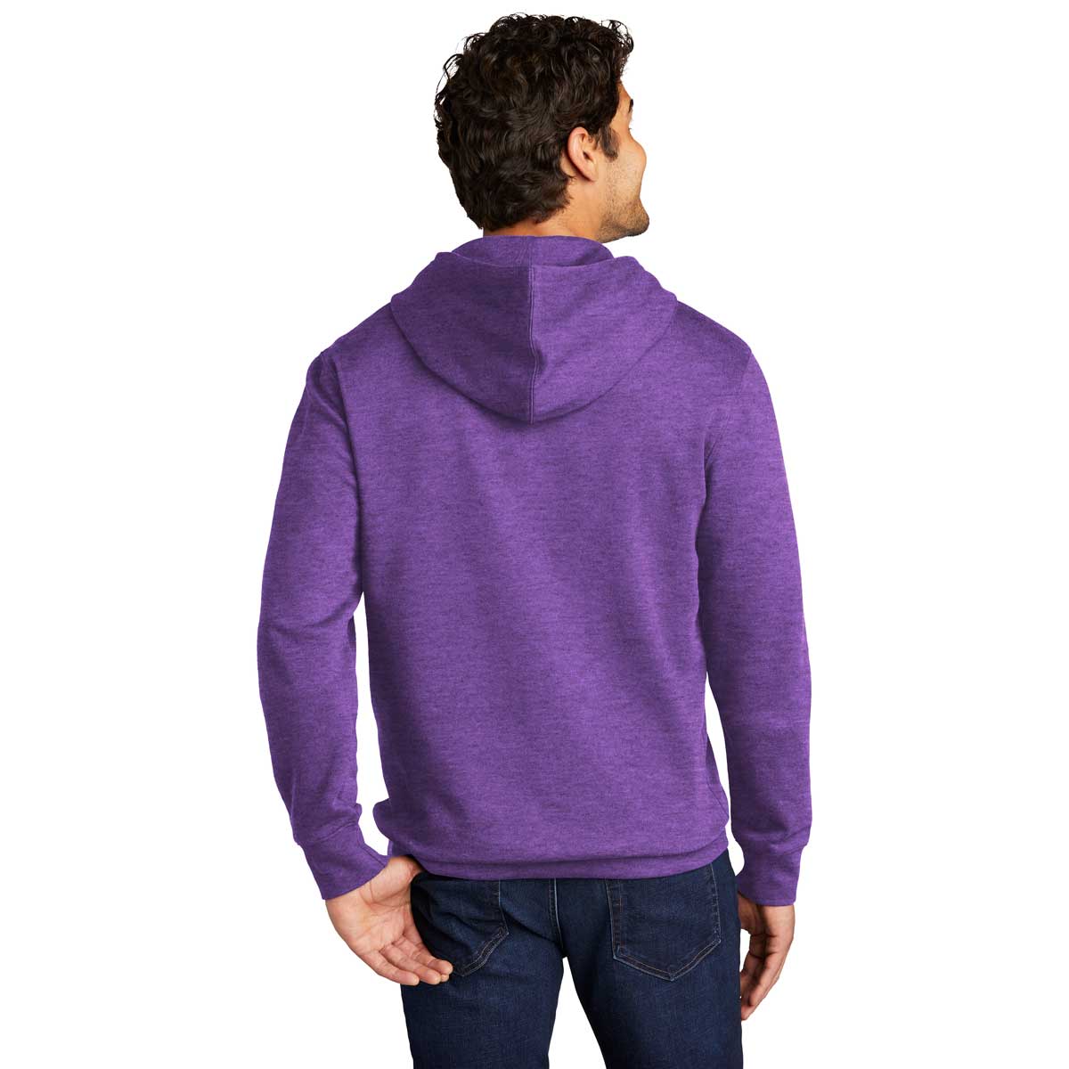 District Men's Stunning Heathered Purple V.I.T. Fleece Hoodie - A Must-Have!