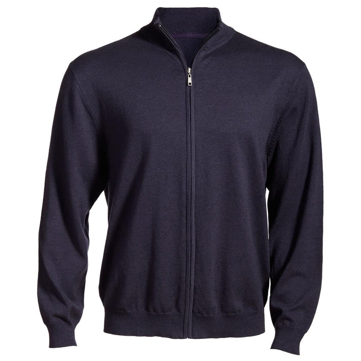 Edwards Men's Stylish Navy Heather Full Zip Cotton Blend Cardigan