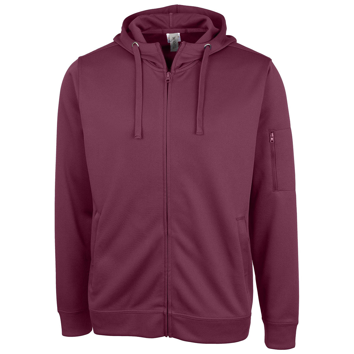 Clique Men's Stylish Burgundy Lift Performance Full - Zip Hoodie