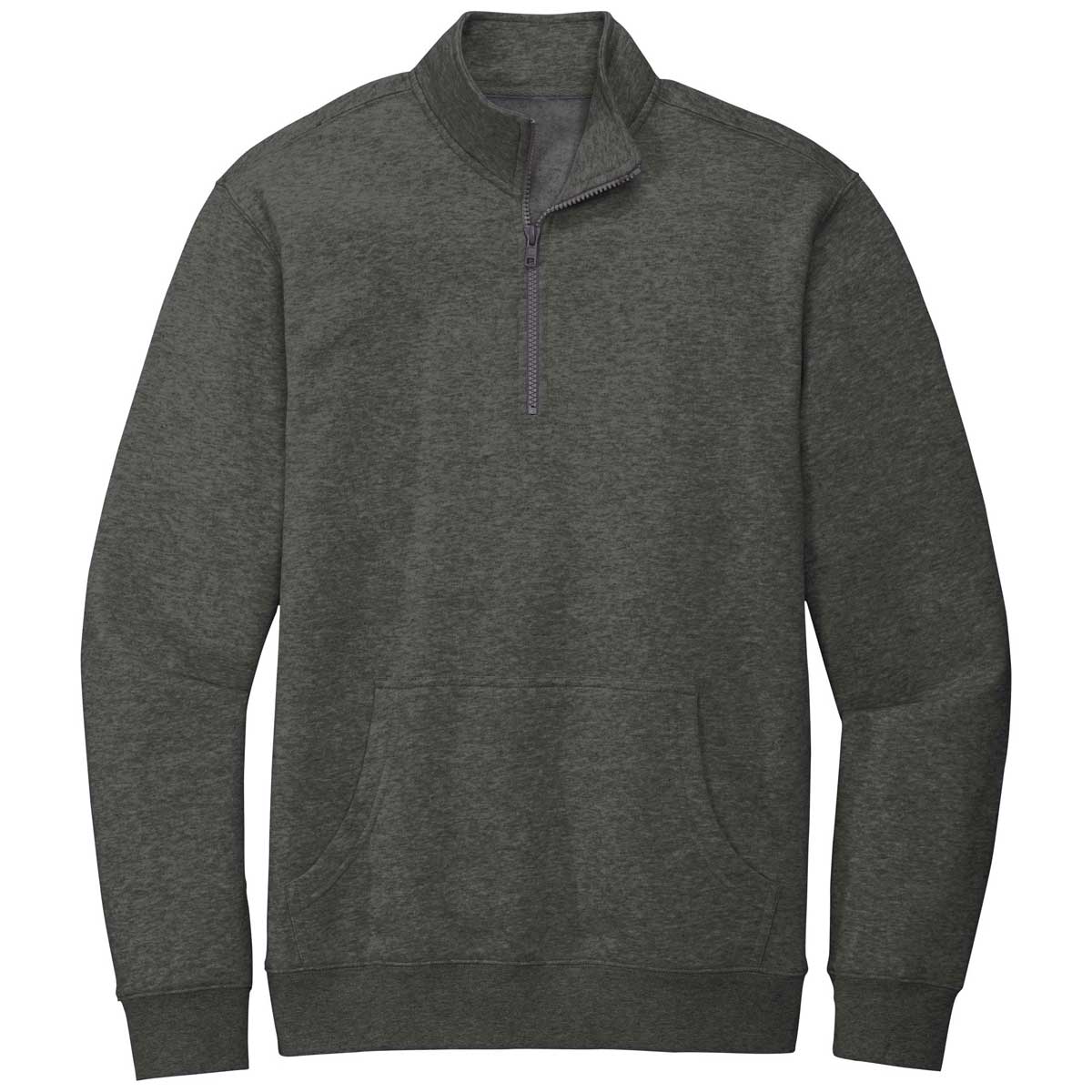 District Men's Stylish Heathered Charcoal V.I.T. Fleece Quarter Zip - A Must - Have!