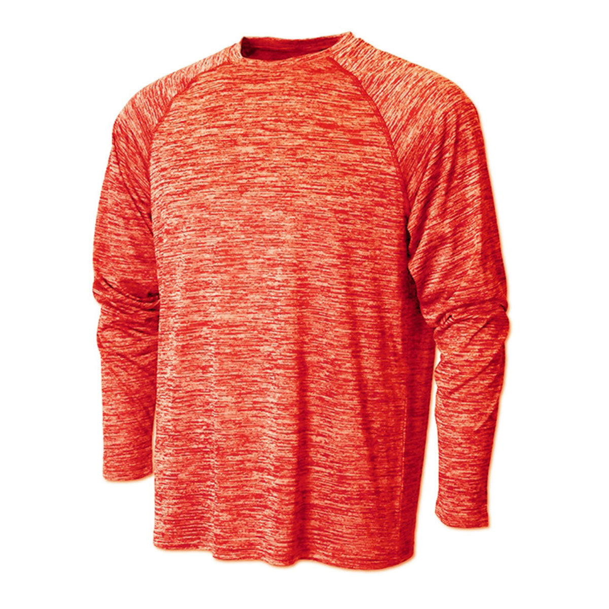 BAW Men's Stunning Orange Vintage Heather Dry-Tek Long Sleeve Shirt - Stand Out in Style!