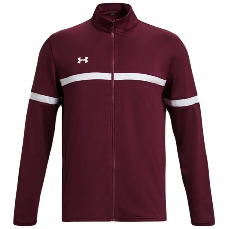 Under Armour Men's Maroon/White Team Knit Full-Zip Warm-Up: A Must-Have for Corporate Events