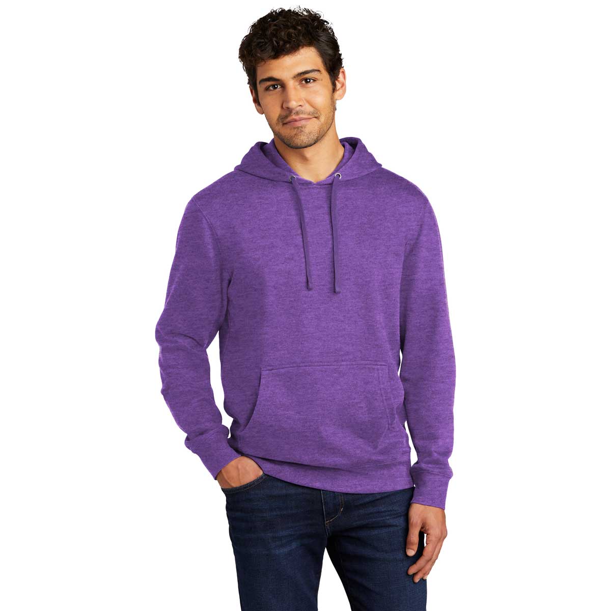District Men's Stunning Heathered Purple V.I.T. Fleece Hoodie - A Must-Have!