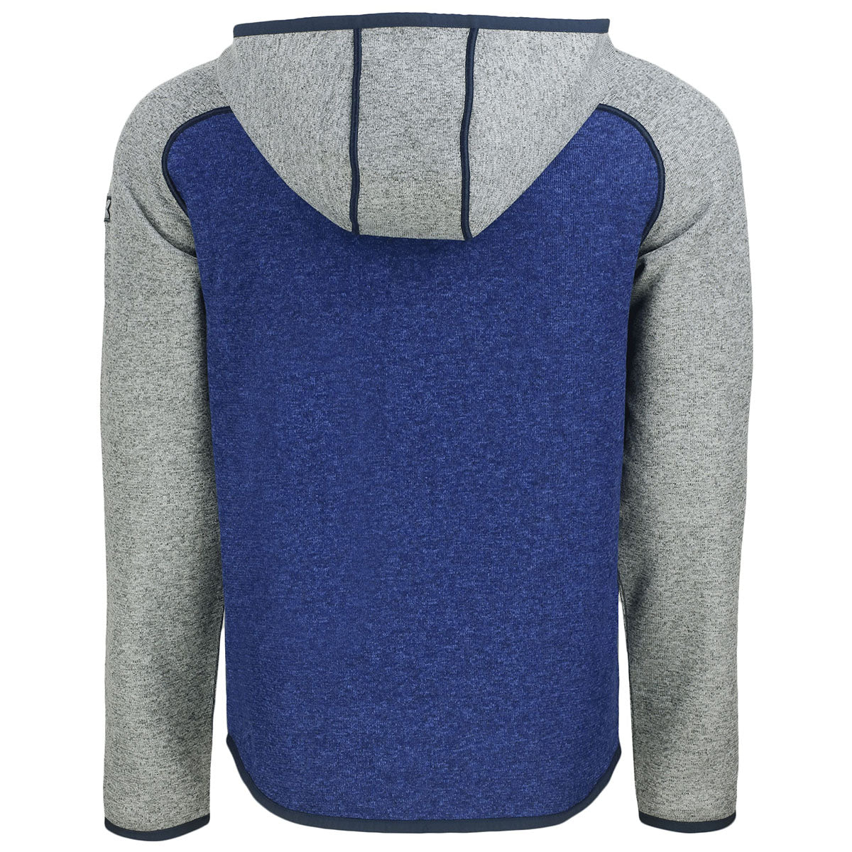 Cutter & Buck Men's Tour Blue Heather/Polished Heather Mainsail Full Zip Hooded Jacket - A Fashionable Warmth Essential