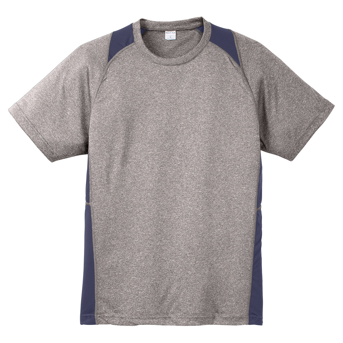 Sport-Tek Men's Stunning Vintage Heather/True Navy Heather Colorblock Contender Tee - A Must-Have!