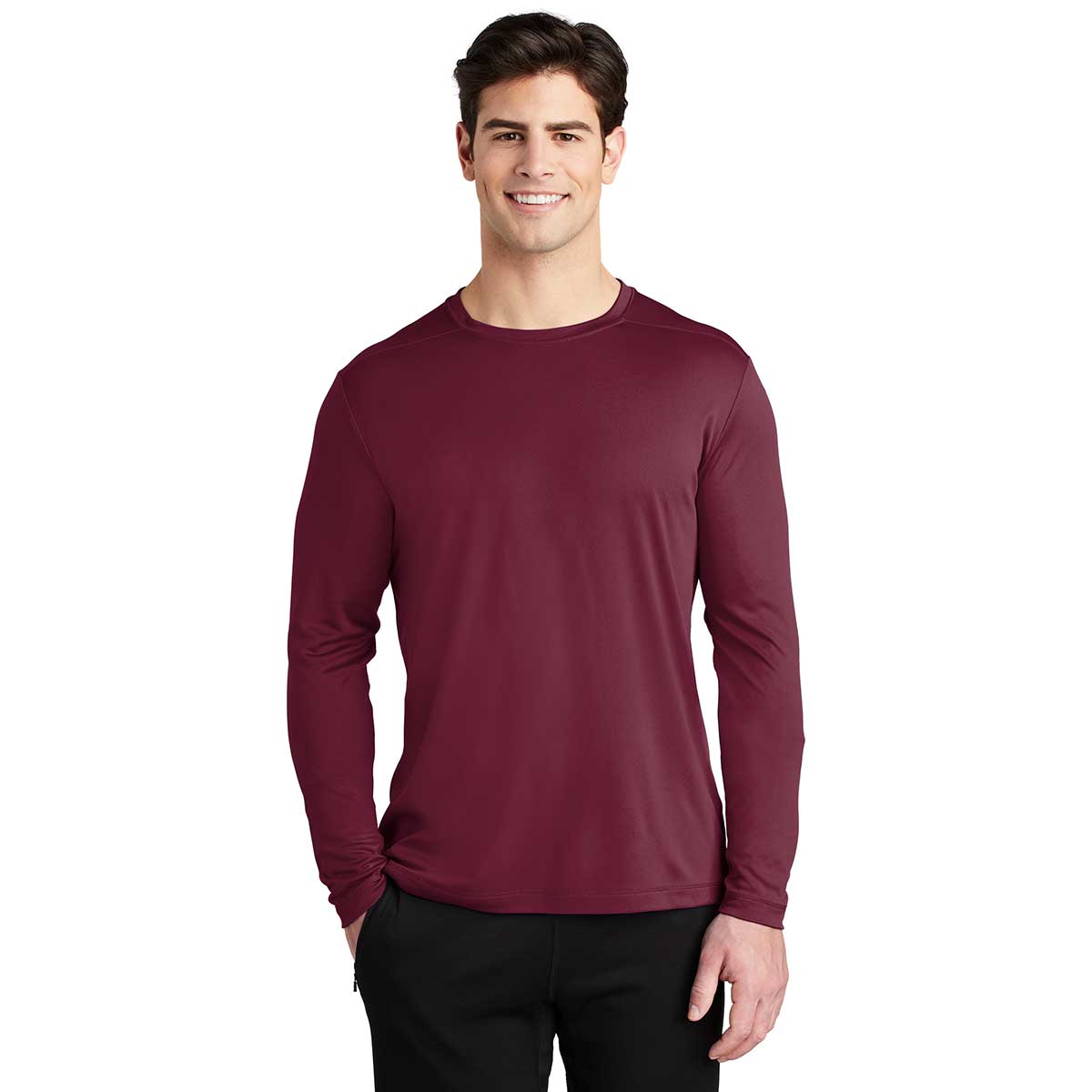 Sport-Tek Men's Cardinal Posi-UV Pro: The Ultimate Long Sleeve Tee
