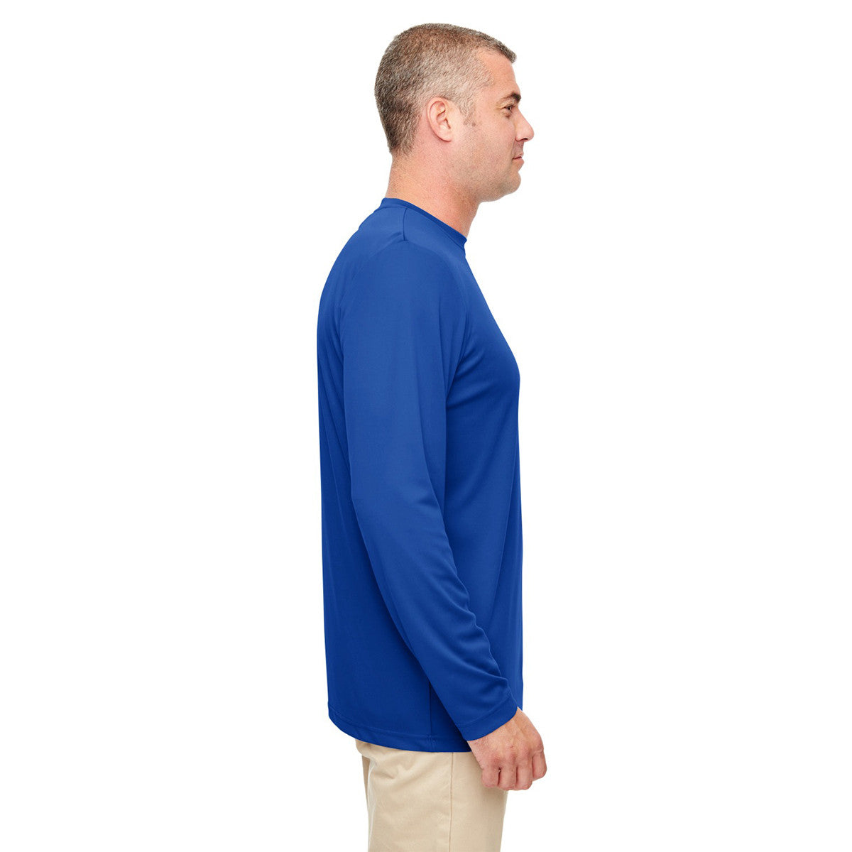 UltraClub Men's Royal High-Performance Cool & Dry Long-Sleeve Top