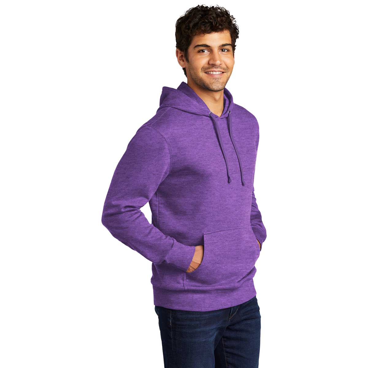 District Men's Stunning Heathered Purple V.I.T. Fleece Hoodie - A Must-Have!