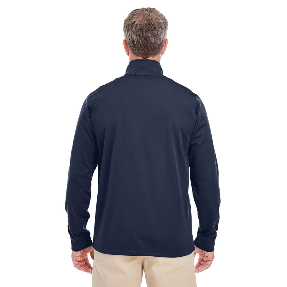 Devon & Jones Men's Navy/Navy Heather Newbury Colorblock Melange Fleece Full-zip - A Stylish and Functional Choice