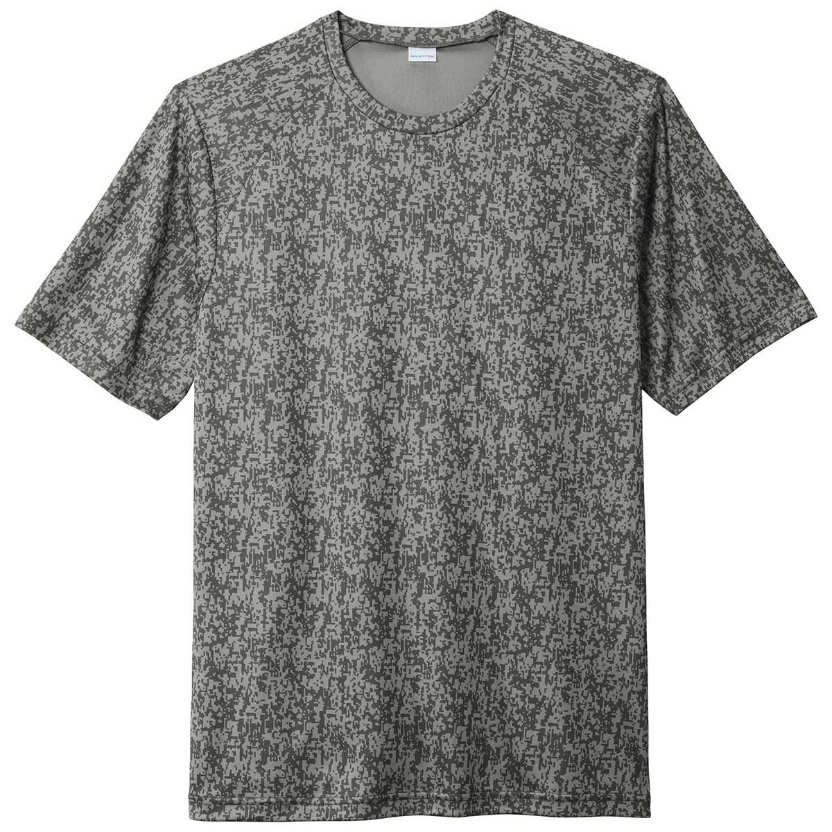 Sport-Tek Men's Grey Concrete Digi Camo Short Sleeve Tee: PosiCharge Style!