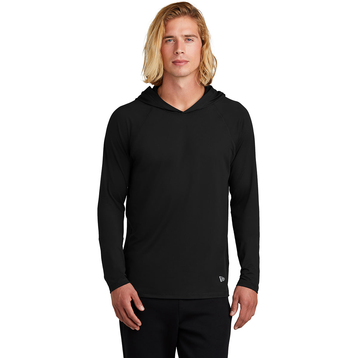 New Era Men's Black Power Long Sleeve Hoodie - Elevate Your Active Style!