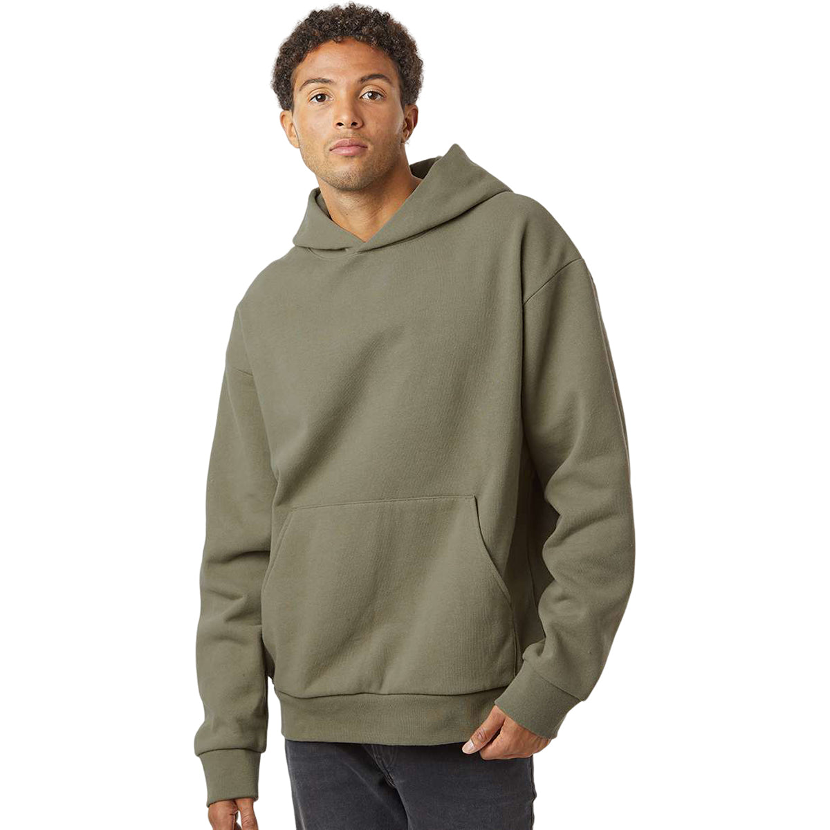 Independent Trading Co. Men's Olive Mainstreet Cozy Hooded Sweatshirt