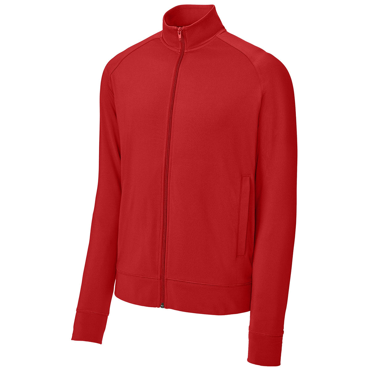 Sport-Tek Men's Stunning Deep Red Sport-Wick Stretch Full-Zip Cadet Jacket
