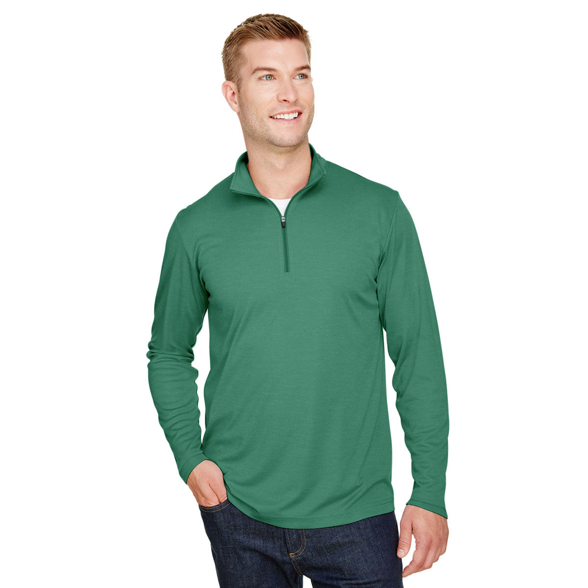 Team 365 Men's Forest Heather Sonic Performance Quarter-Zip: The Ultimate Sports Top