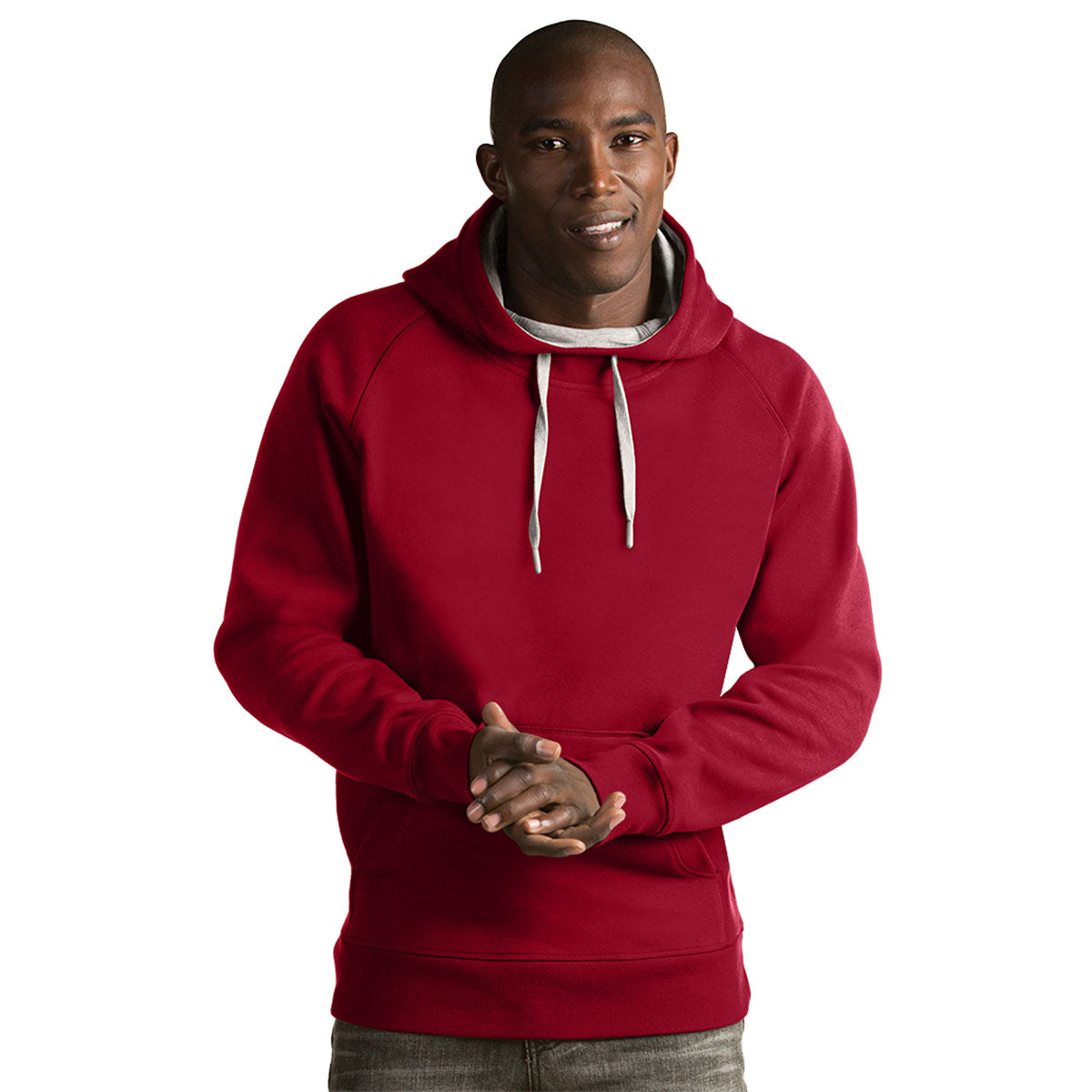 Antigua Men's Stunning Cardinal Red Victory Pullover Hoodie
