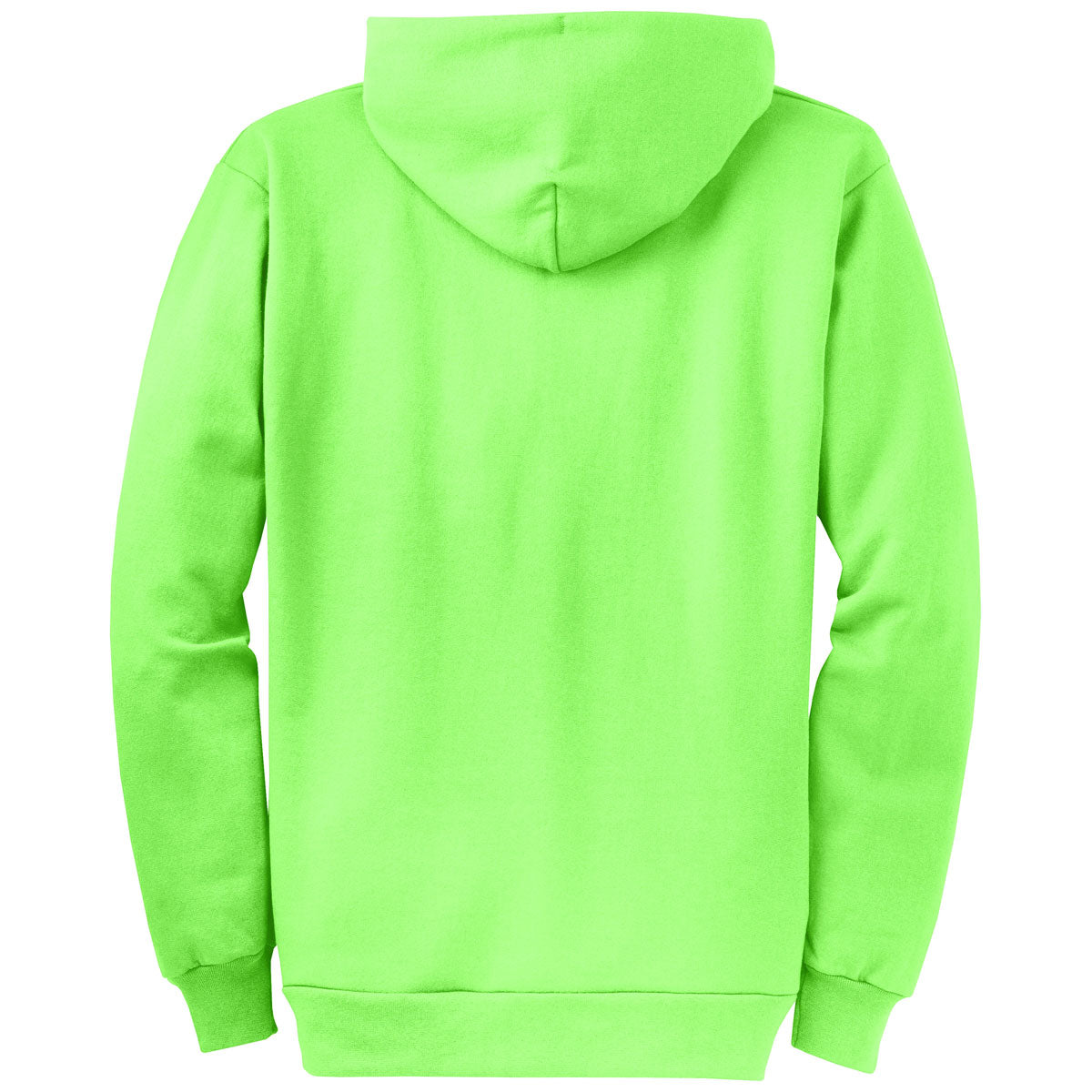 Port & Company Men's Stunning Neon Green Core Fleece Full-Zip Hooded Sweatshirt - A Must-Have!