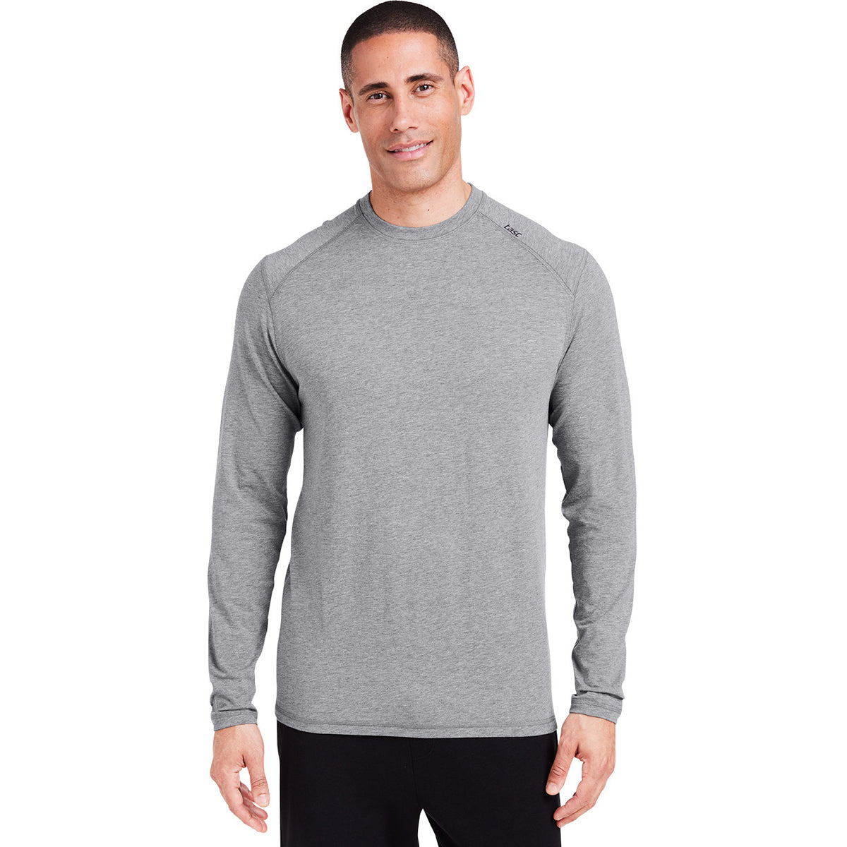 tasc Men's Stylish Heather Grey Carrollton Fitness Long-Sleeve T-Shirt